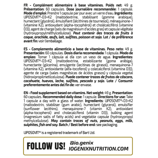 Vitamin D3+K2 Liposomal