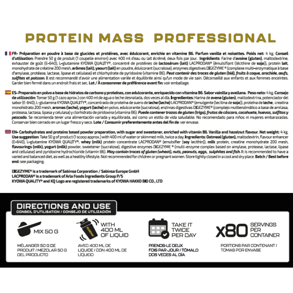 PROTEIN MASS PROFESSIONAL 4 KG