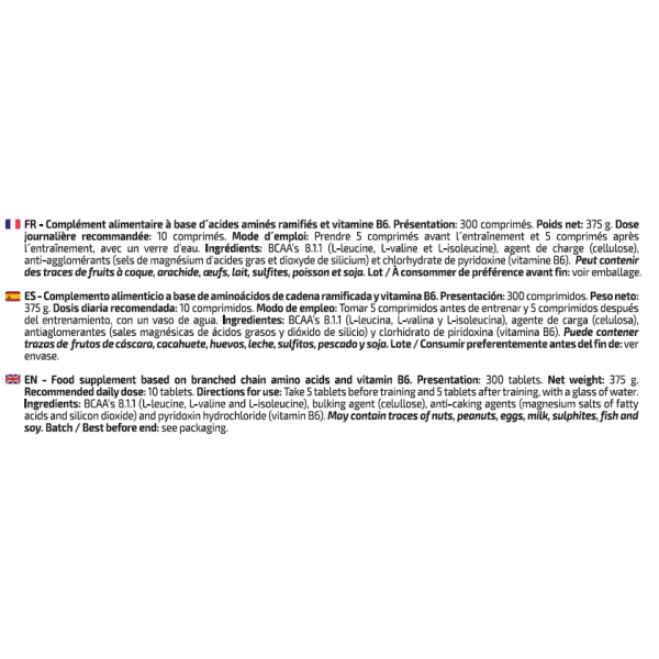 BCAA'S PRO 8:1:1 (300 comprimidos)