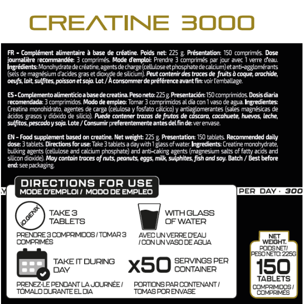 Creatine 3000 (150 comprimidos)
